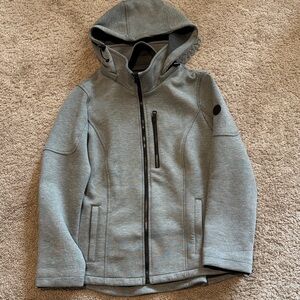 Andrew Marc Men's Gray Hooded Performance Jacket